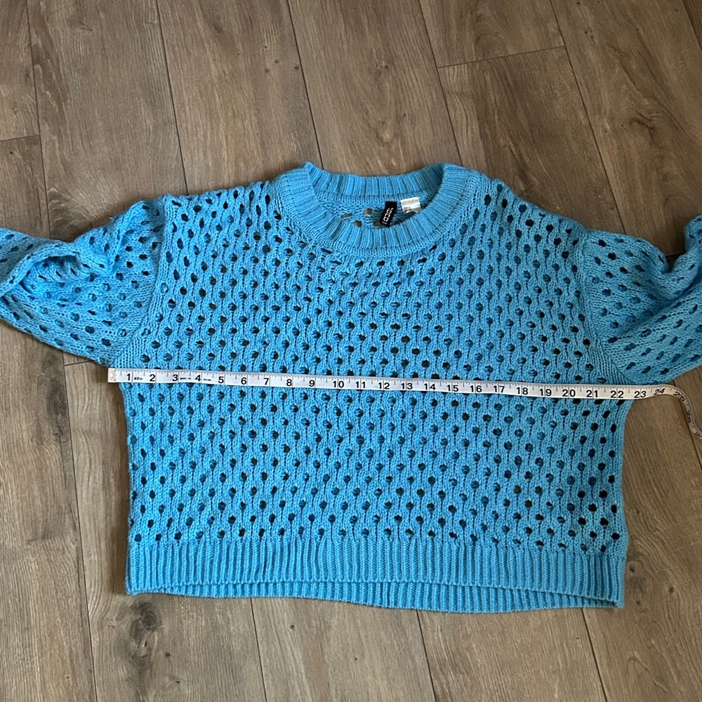 Divided Sky Blue Open-Knit Sweater - Picture 7 of 11